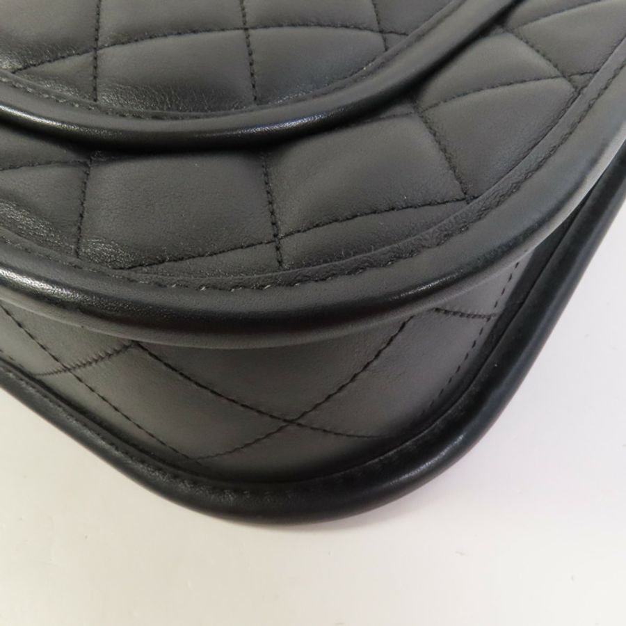 CHANEL 牛皮皮革24S Hobo金扣鏈帶手挽肩背兩用袋-13