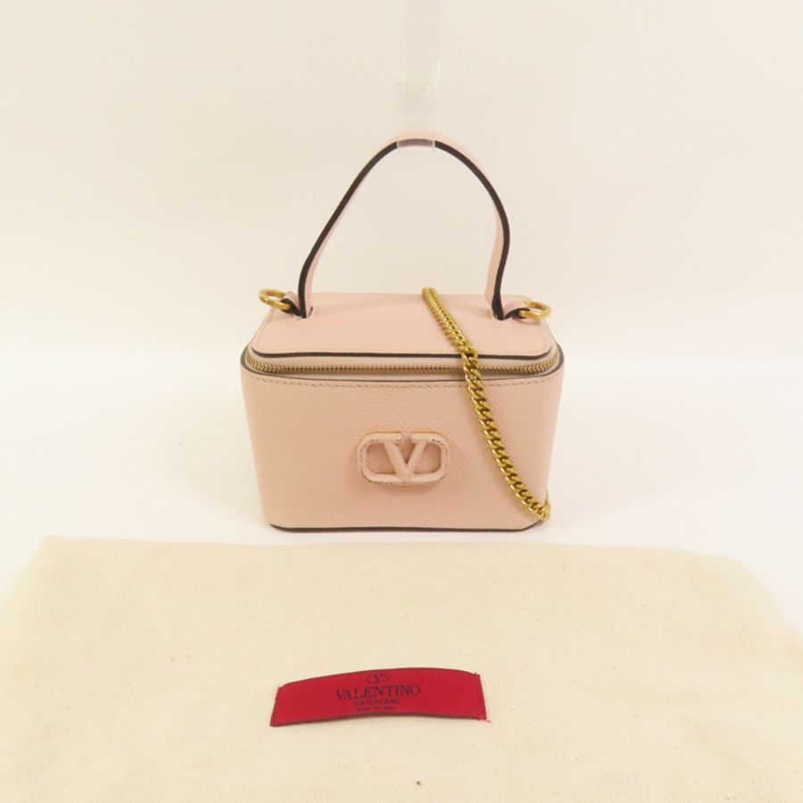 Valentino 牛皮皮革Garavani Vanity Case金扣手挽肩背兩用袋-9