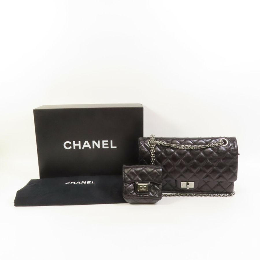 CHANEL 牛皮皮革2.55 Chain Shoulder鏈帶肩背袋-10