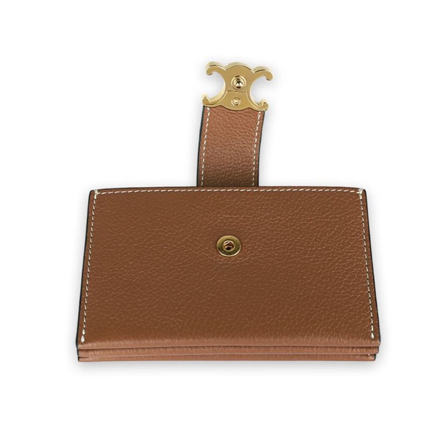 【CELINE】Nino Accordeon 牛皮 卡包 皮夾 短夾 風琴 卡夾 棕黃色 10N843GHH.04LU-3
