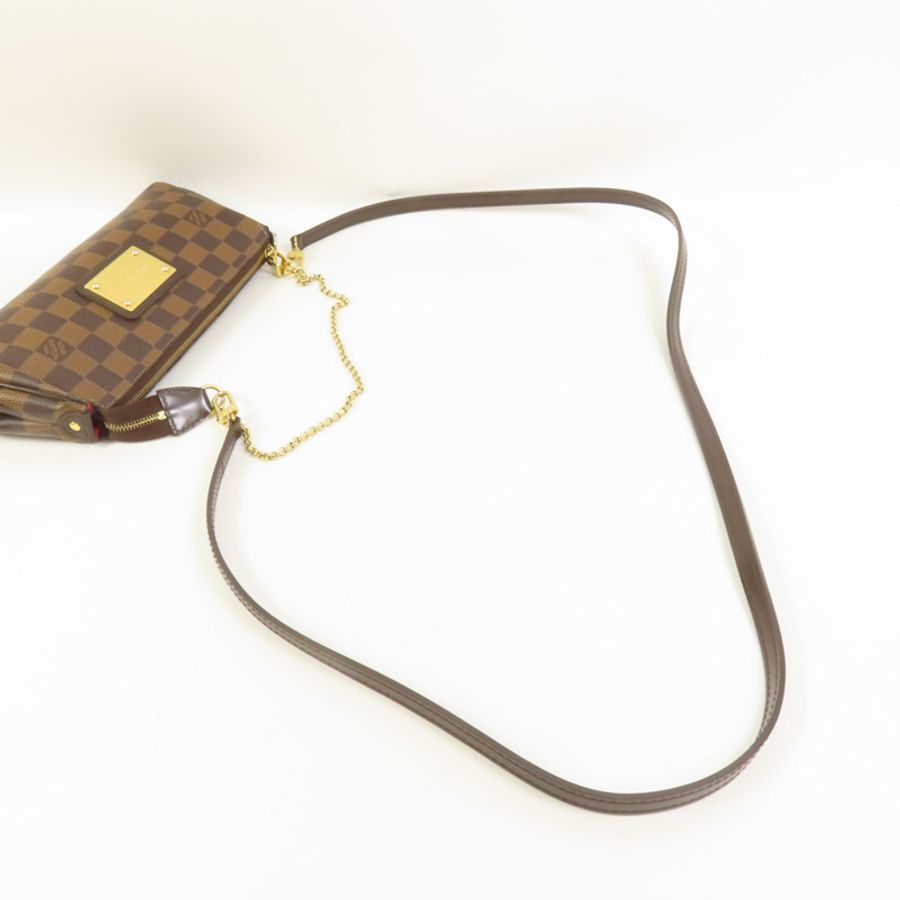 LOUIS VUITTON Damier Eva金扣手挽肩背兩用袋棕色-4
