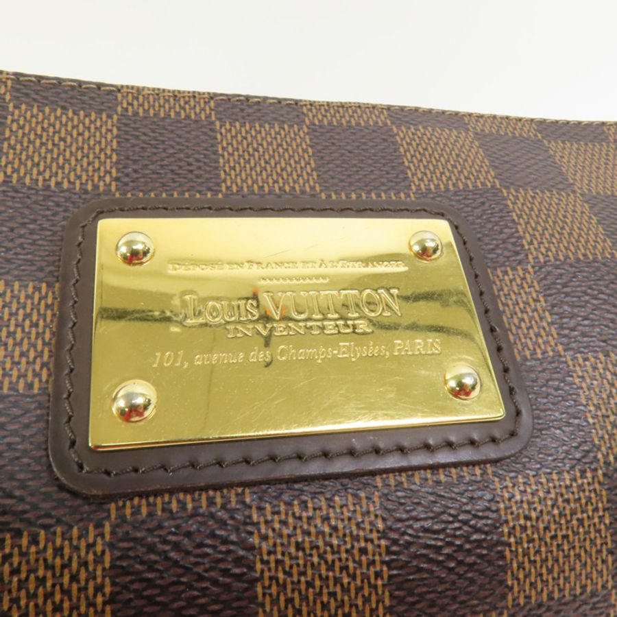 LOUIS VUITTON Damier Eva金扣手挽肩背兩用袋棕色-8