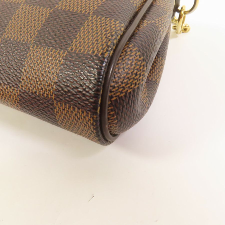 LOUIS VUITTON Damier Eva金扣手挽肩背兩用袋棕色-15