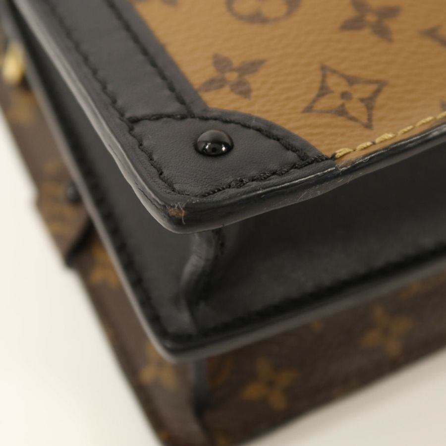 LOUIS VUITTON Monogram Reverse Trunk Clutch金扣鏈帶肩背袋-8