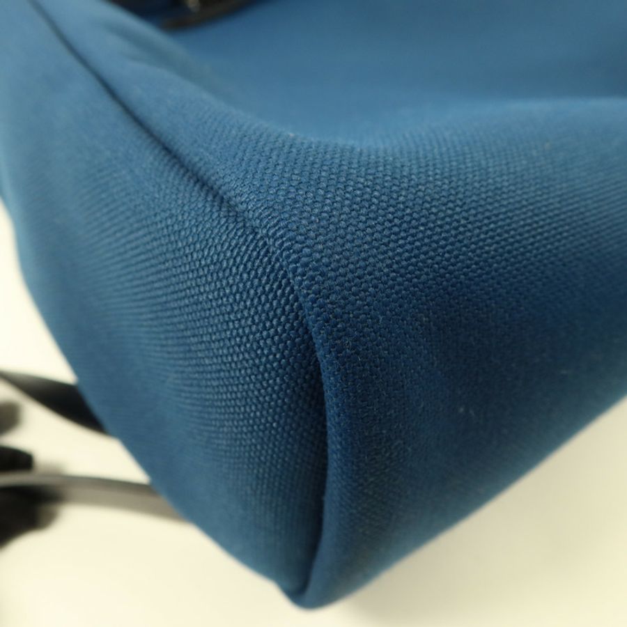 HERMES 帆布Herbag Backpack銀扣背包Deep Blue/Bleu Nuit-14