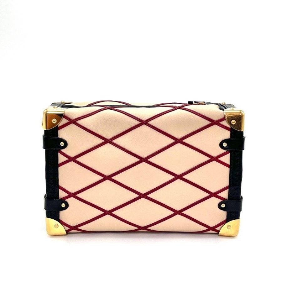 LV trunk side紅條紋谷愛凌 軟盒子手提肩背包24*16*8.5 9新配件塵袋-2