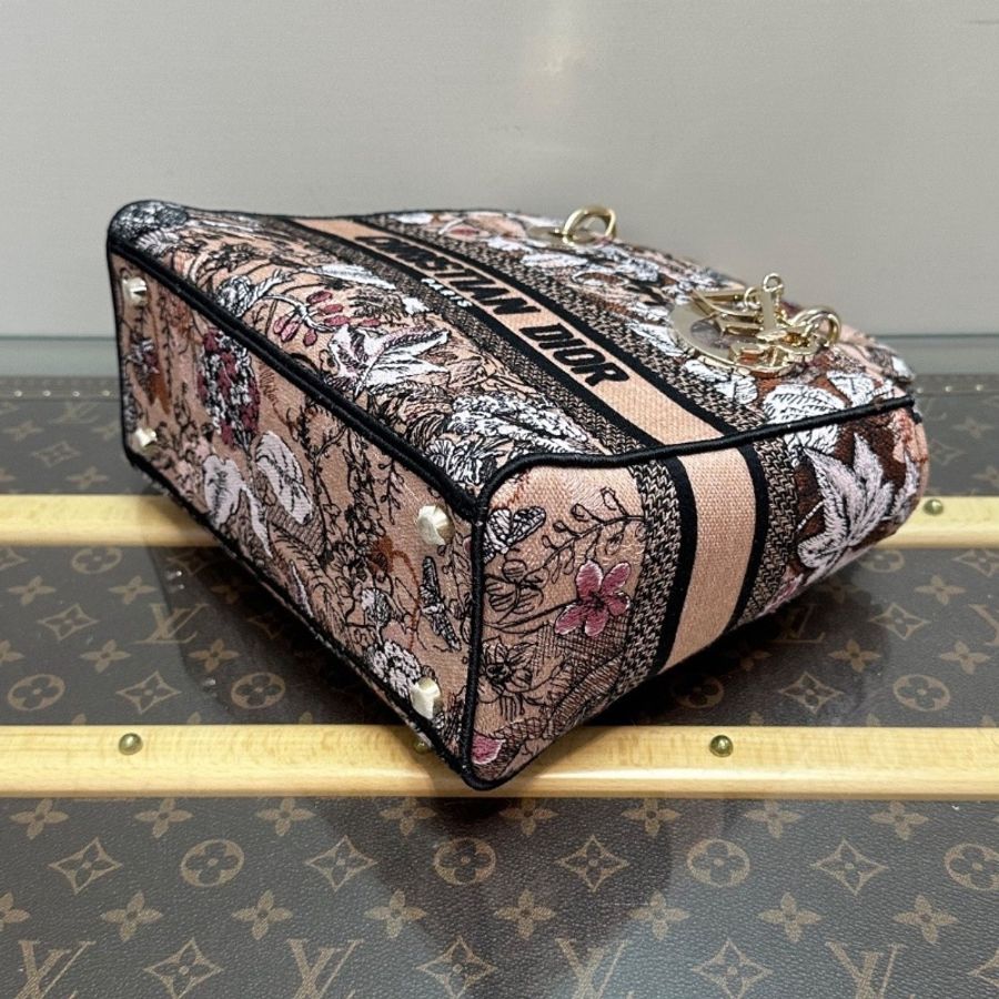 DIOR 魔法花園刺繡帆布五格 黛妃肩背斜背包24*20*12 98新配件肩帶 塵袋-3