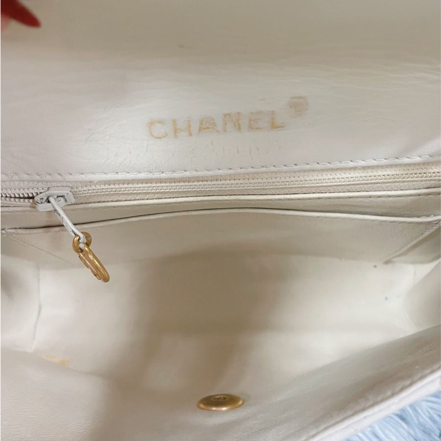Chanel Vintage Classic White Diana Bag 白色金扣香奈兒-15