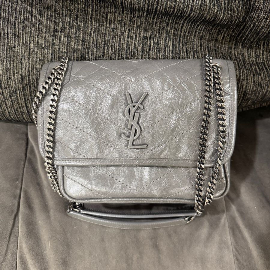 🈶購證❤️ ysl #灰色 #油蠟皮 #niki #小號-2