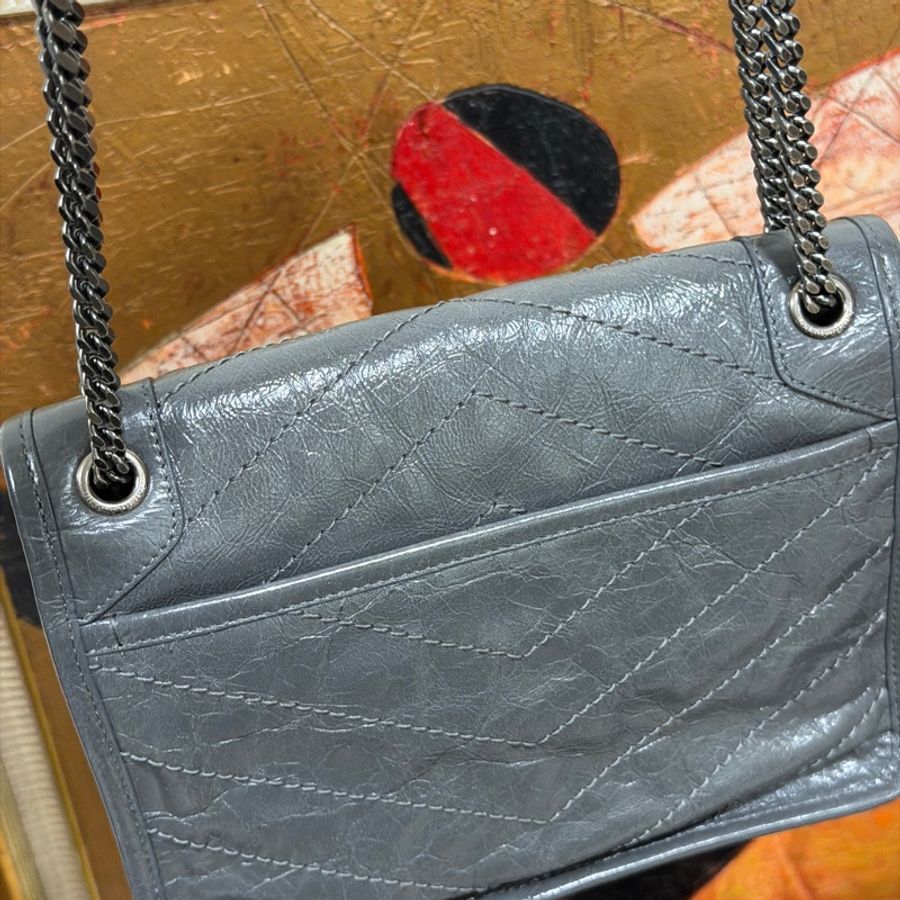 🈶購證❤️ ysl #灰色 #油蠟皮 #niki #小號-7