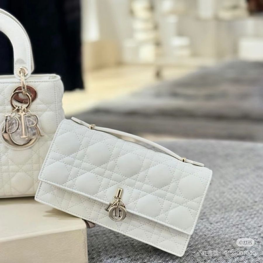 全新全配❤️ #dior #白金 #戴妃系列 #藤格紋 #牛皮 #woc-2