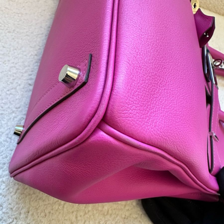 HERMES 愛馬仕 Birkin 30 玫瑰紫粉 銀扣 Togo皮 C刻-11