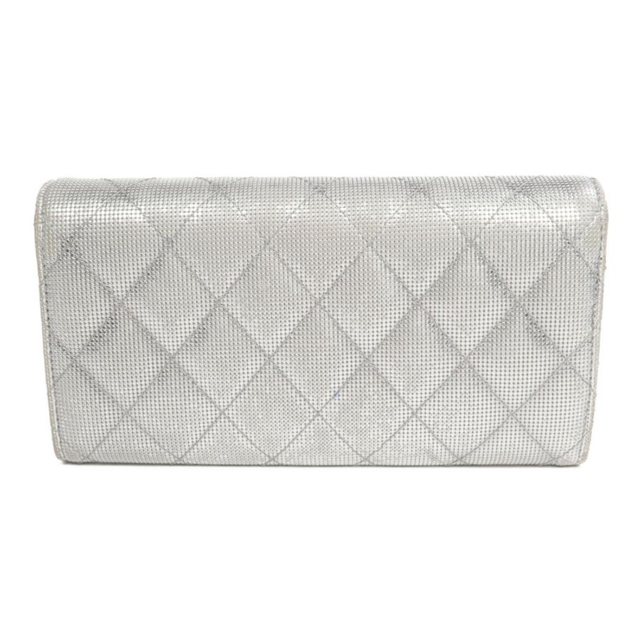 CHANEL 牛皮皮革Long Wallet銀扣長錢包-1
