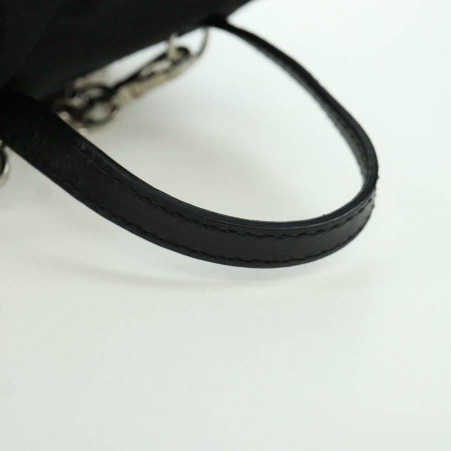 【日本直送】PRADA 尼龍黑色銀色鏈條單肩包 Auth 171449M-8
