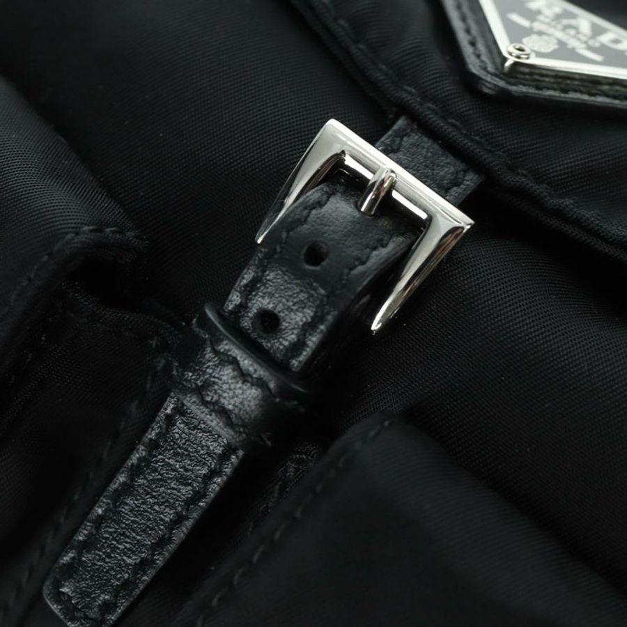 【日本直送】PRADA 尼龍黑色銀色鏈條單肩包 Auth 171449M-22