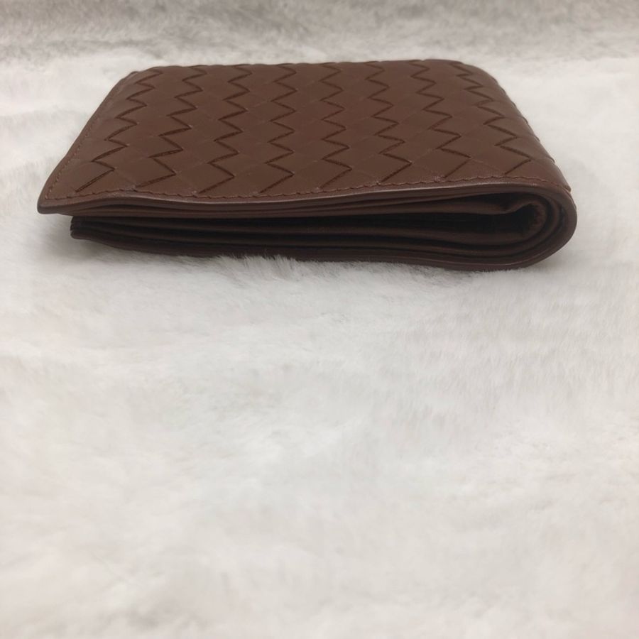 BV intrecciato啡色編織雙折銀包 XB984-10