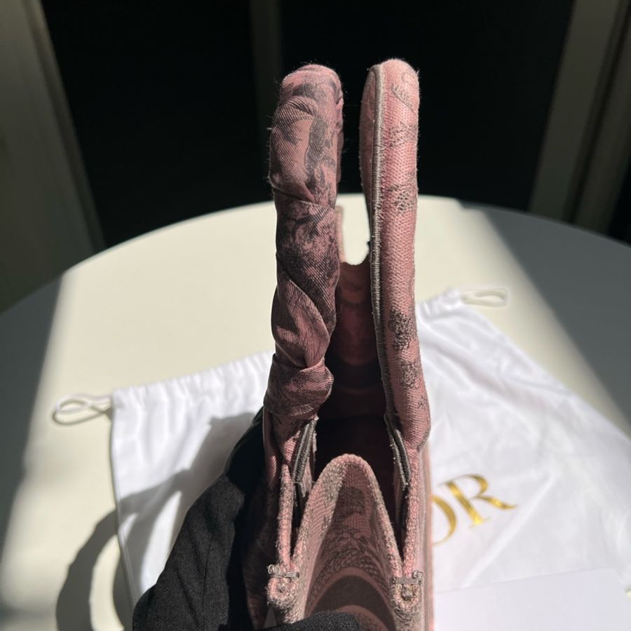 Dior動物園粉色小號Book Tote+送一條綁在提把粉色絲巾喔🫶-15