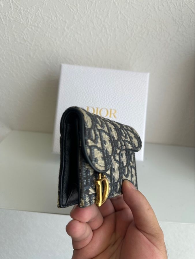 Dior 超美藍色提花卡包💕零錢包超美藍色-3
