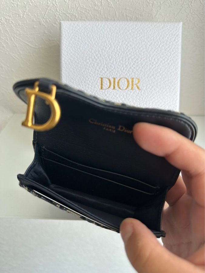 Dior 超美藍色提花卡包💕零錢包超美藍色-7
