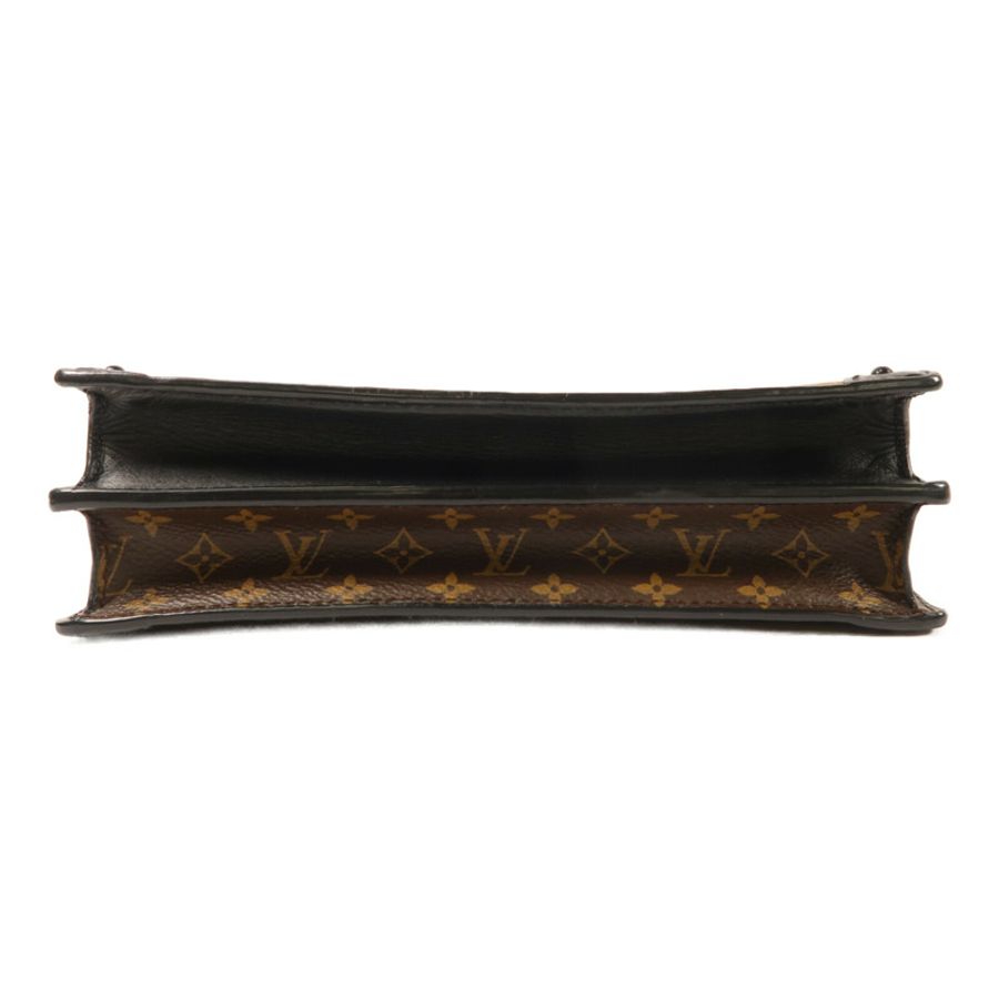LOUIS VUITTON Monogram Reverse Trunk Clutch金扣肩背袋棕色-3