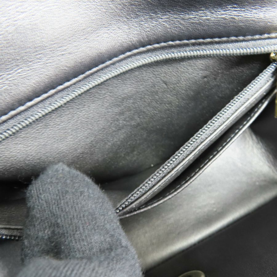 黑色羊皮 Mini 經典手把 口蓋 鍊帶 肩背包 AS2431【CHANEL 香奈兒】 AS2431-6