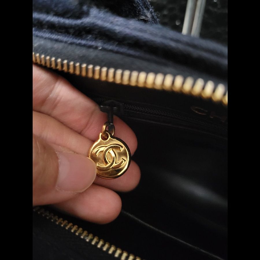 Chanel Vintage bag Chanel 31 cloth bag 藍色菱格紋手提包-8