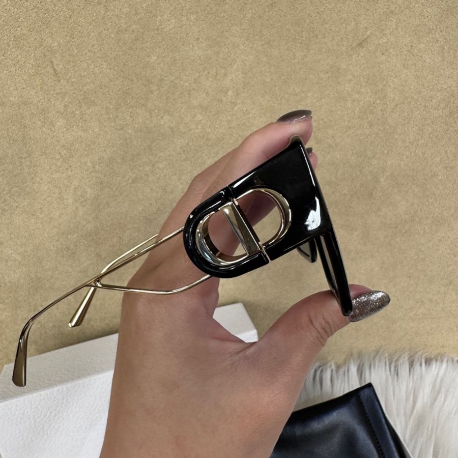 Dior 30Montaigne BU黑膠框藍鏡片墨鏡 近全新-1