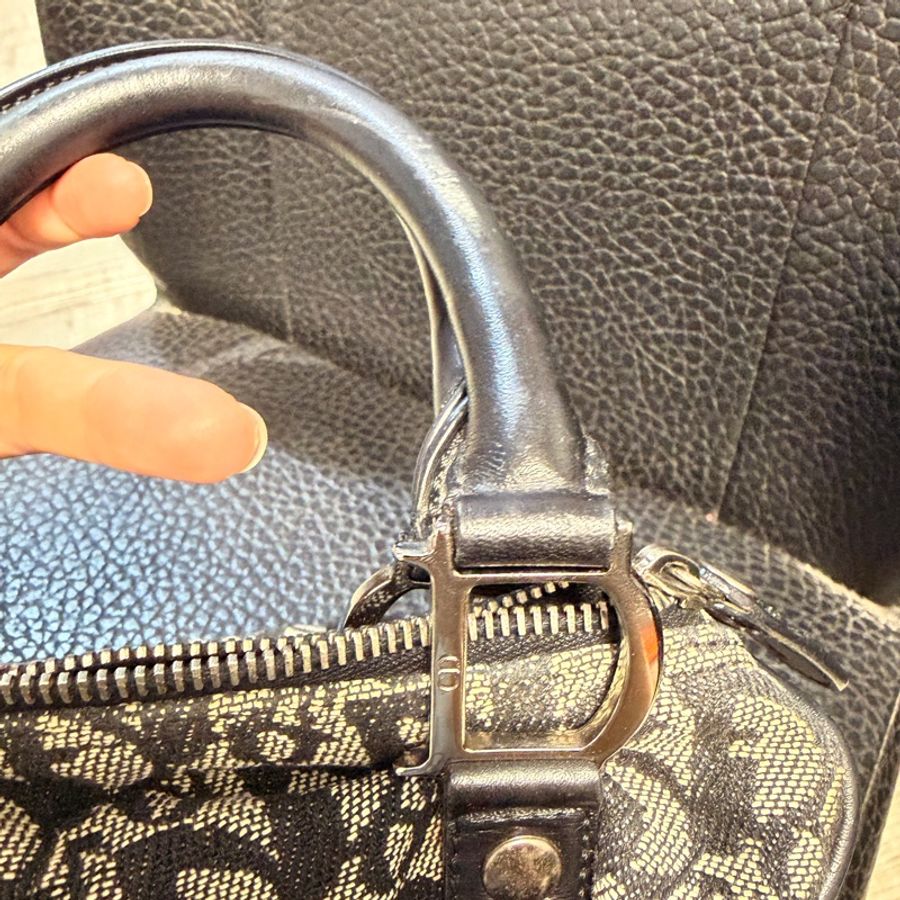 Dior 帆布黑色波士頓手提包-26