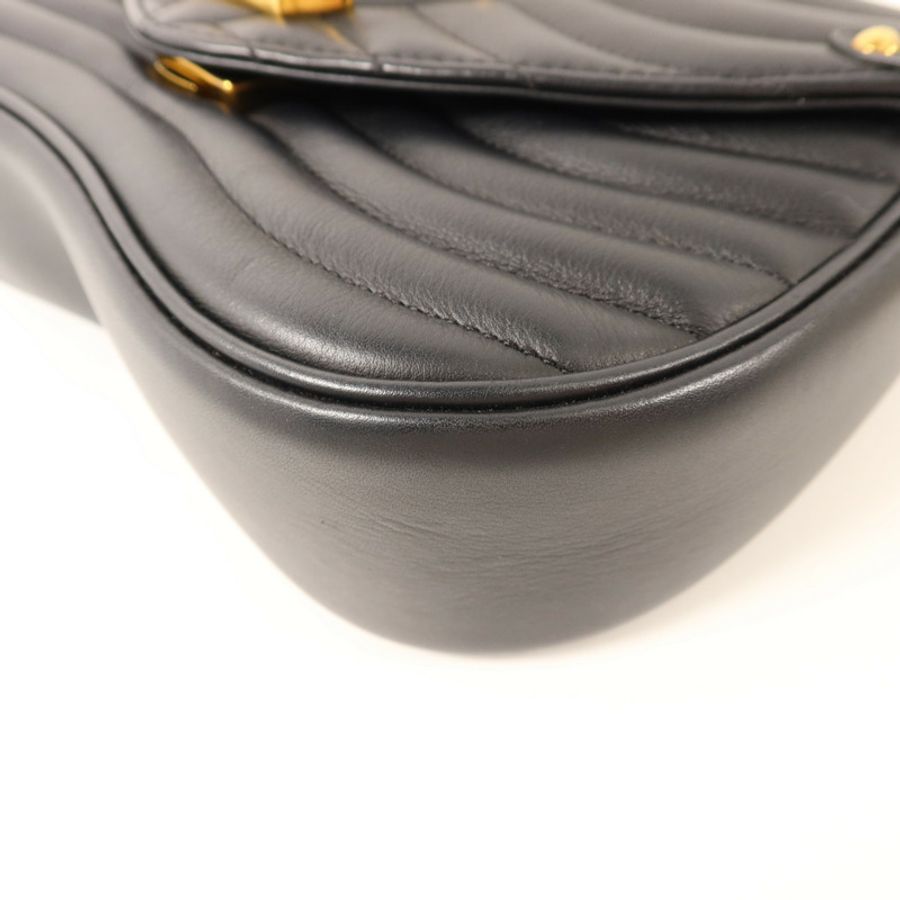 LOUIS VUITTON 牛皮皮革New Wave MM金扣鏈帶手挽肩背兩用袋-11