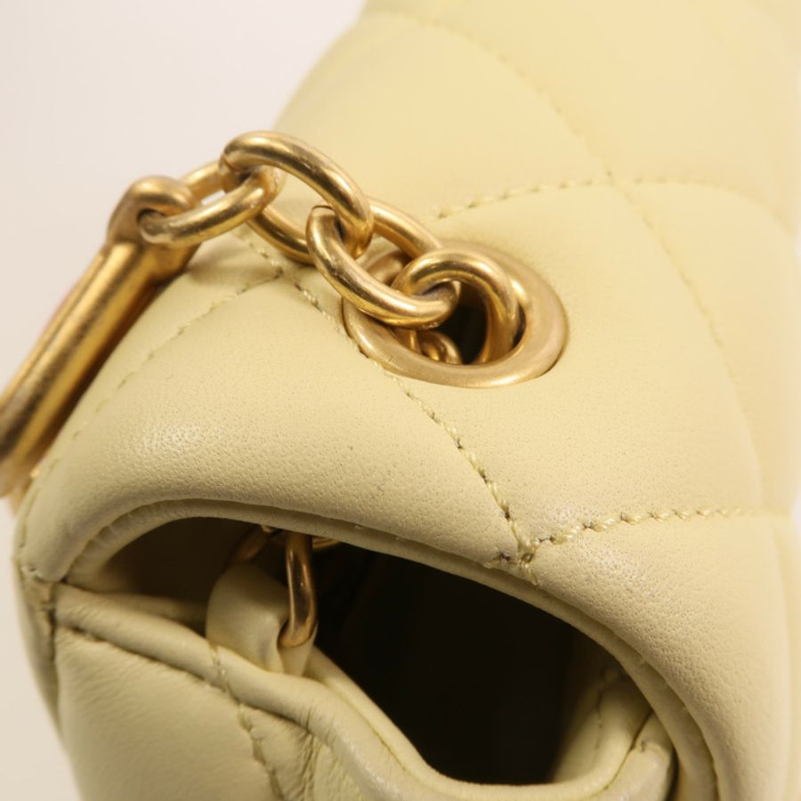CHANEL 羊皮皮革Mini Flap Bag金扣鏈帶肩背袋-14