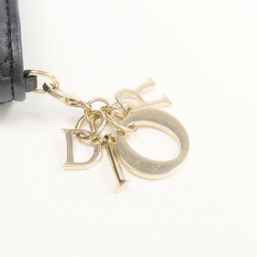 Dior 羊皮皮革Mini Lady Dior Gardenia Wallet金扣錢包-14