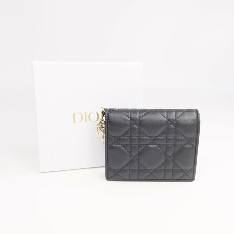 Dior 羊皮皮革Mini Lady Dior Gardenia Wallet金扣錢包-15