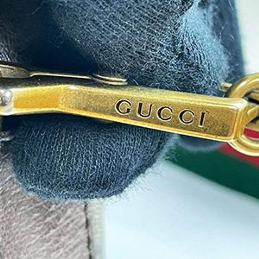 *奢華大道國際精品*【G1827】GUCCI咖啡色 PVC 綠紅綠織帶虎頭相機包 476466-7