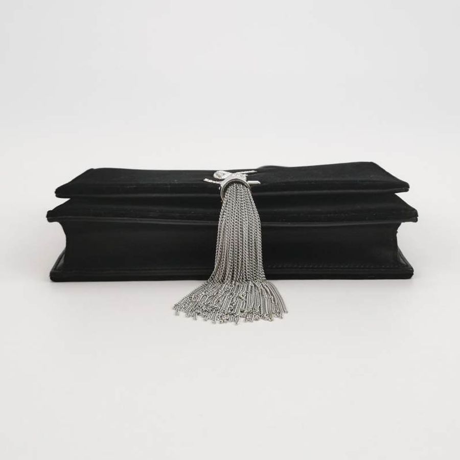 Saint Laurent Kate凱特包小號羊皮絨布鑽扣YSL標誌斜挎包單肩包-5
