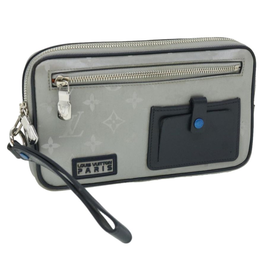 【日本直送】路易威登 Monogram Satellite Alpha 手拿包 銀色 M44171 LV Auth 32344V-0