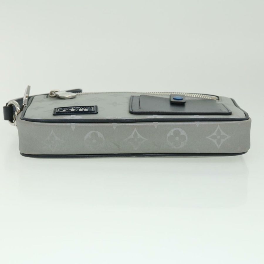【日本直送】路易威登 Monogram Satellite Alpha 手拿包 銀色 M44171 LV Auth 32344V-5