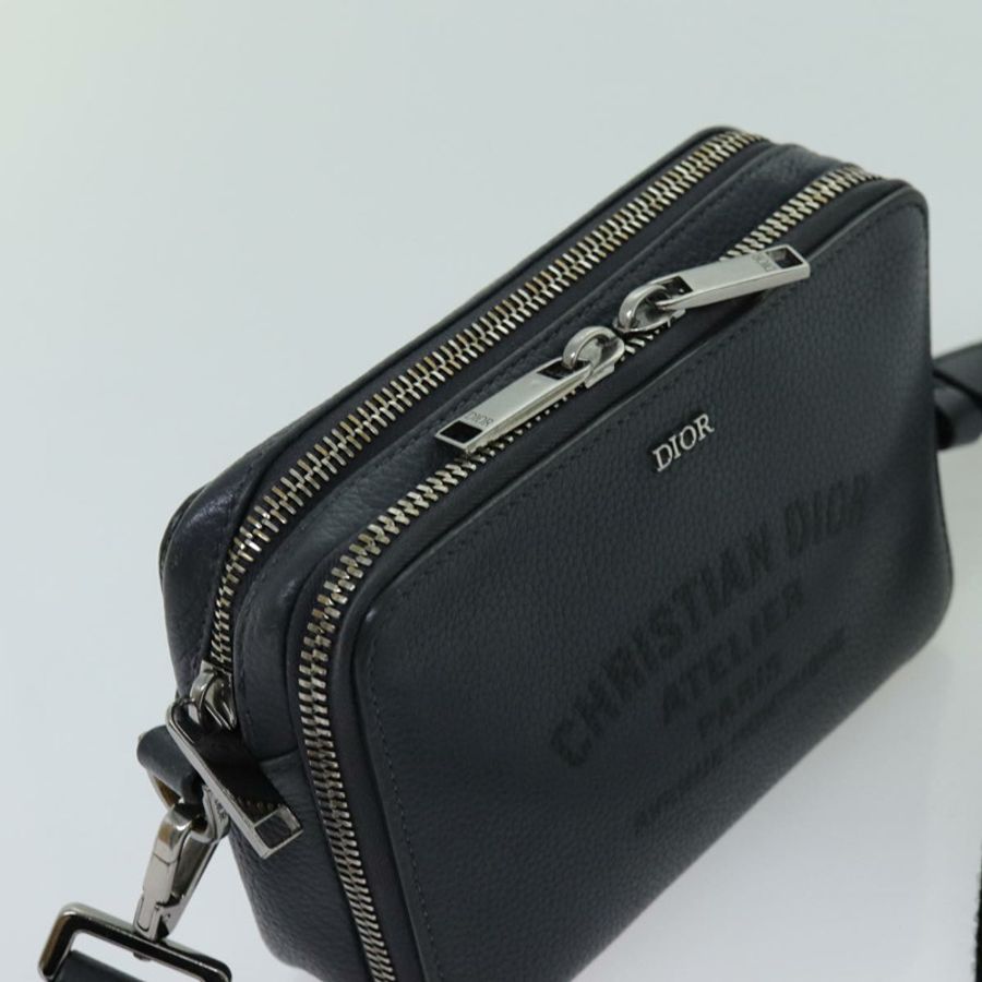 【日本直送】Christian Dior 灰色皮革肩背包,正品 70772M-5