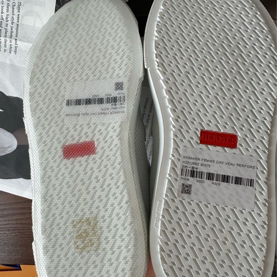 全新 Hermes/愛馬仕 kelly扣小白鞋 37.5碼-8