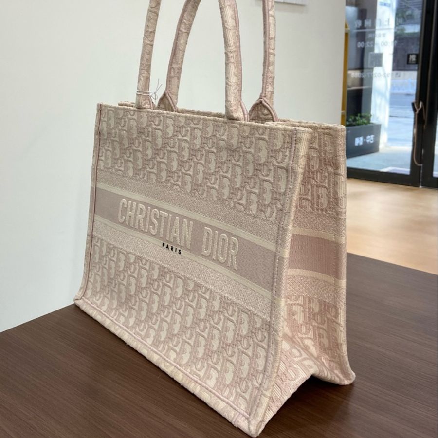 【97新✨ 全網最低價!】Dior Tote 粉色老花 中號(下單前先詢問庫存❗️)-4