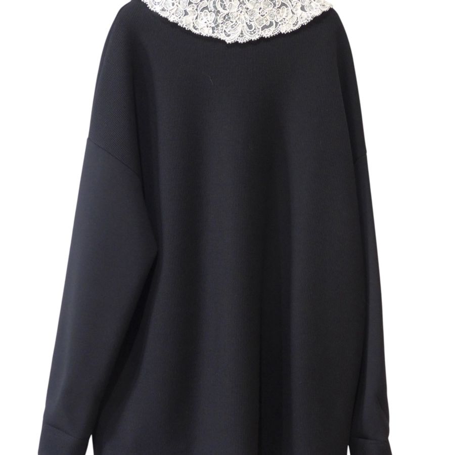 ERMANNO SCERVINO 蕾絲領黑色外套 IT42 原價58000-2