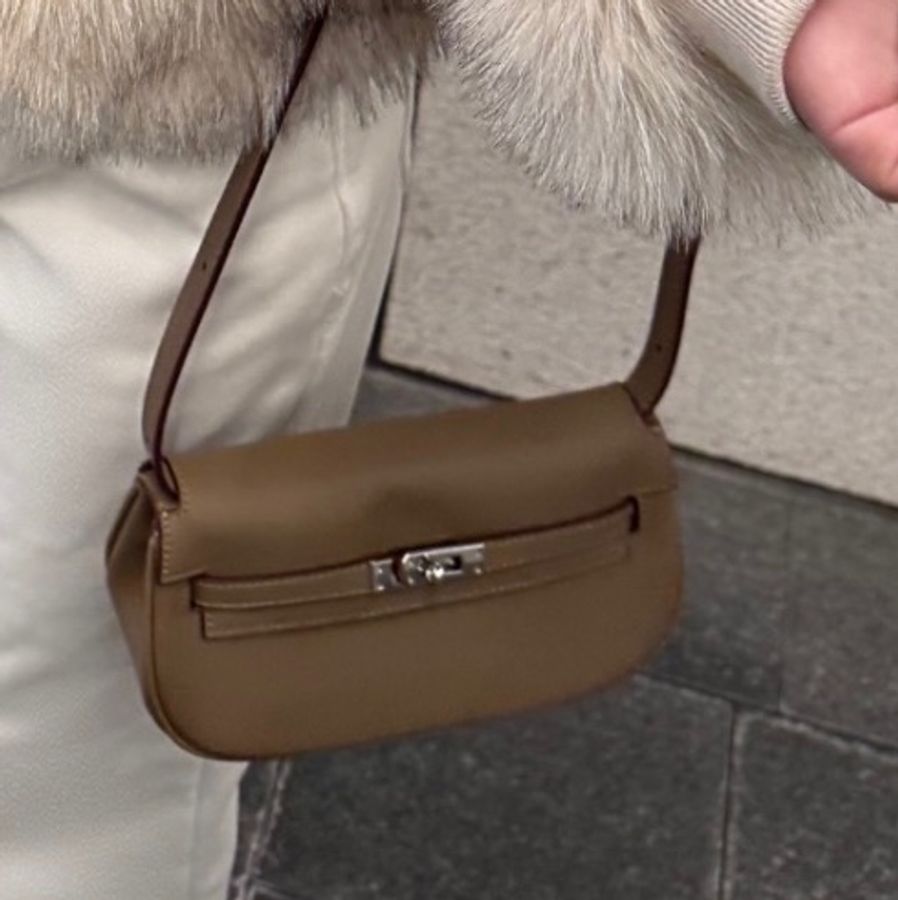 Hermes/愛馬仕 Kelly moove B刻印 2S芝麻色金扣 底長17cm-4
