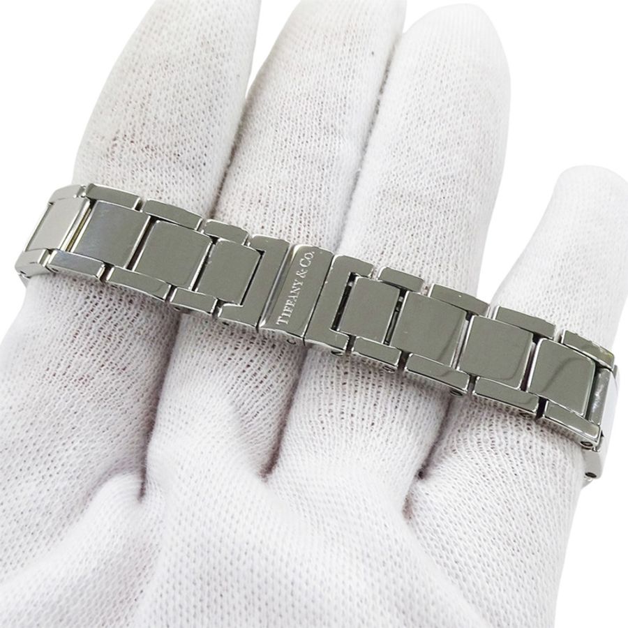 Tiffany & Co.) 女士 Atlas 鑽石石英錶,不鏽鋼 (SS),銀色/海軍藍,69291651,拋光。-5