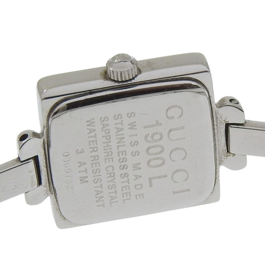 Gucci 1900L 女士不鏽鋼石英模擬腕錶,黑色錶盤-5