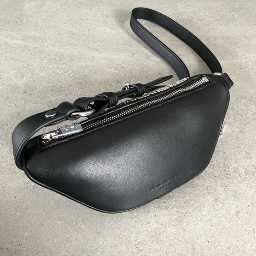 ⏰限時特賣價🌺Alexander Wang Attica 迷你水鑽腰/胸前包 銀色-2
