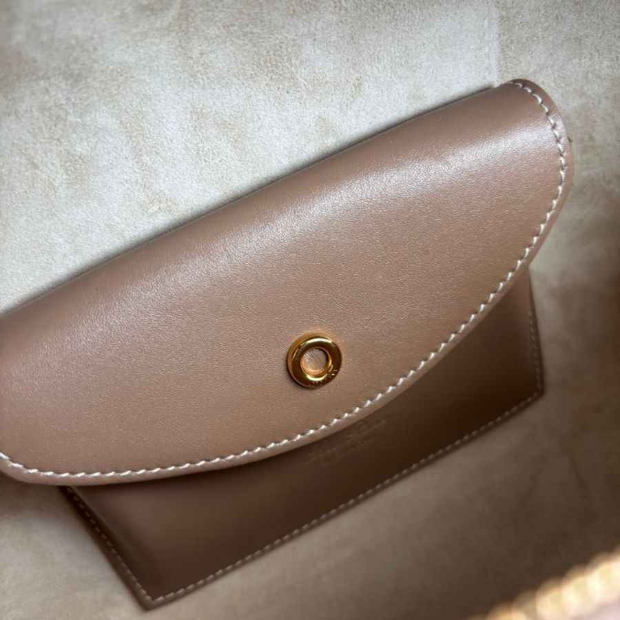::LORO PIANA:: EXTRA BAG L27 諾悠翩雅 卡其色風衣色光滑小牛皮 斜背包 肩背包-21