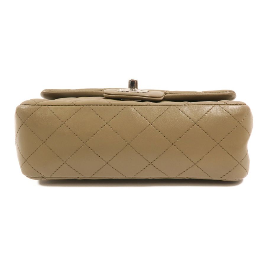 CHANEL 羊皮皮革Mini Classic 20銀扣鏈帶肩背袋-3