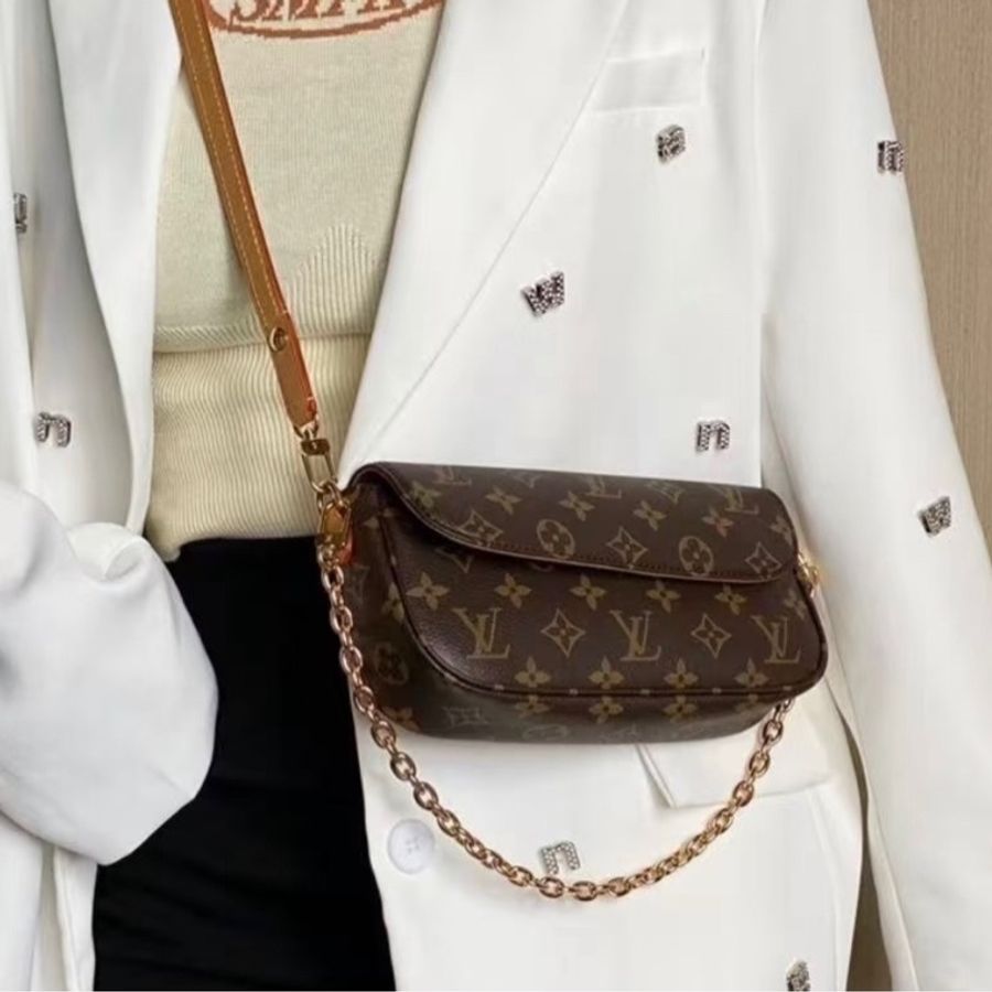 Louis Vuitton 路易威登 老花新款ivy woc腋下包 單肩斜挎鏈條包 芯片款 尺寸22×12×5cm 有塵袋-5