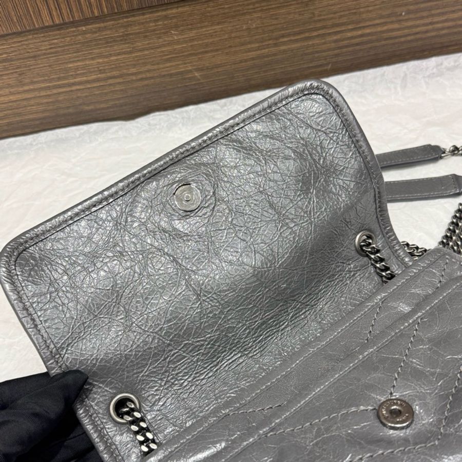 YSL聖羅蘭灰色 Niki小號,經典百搭款-3
