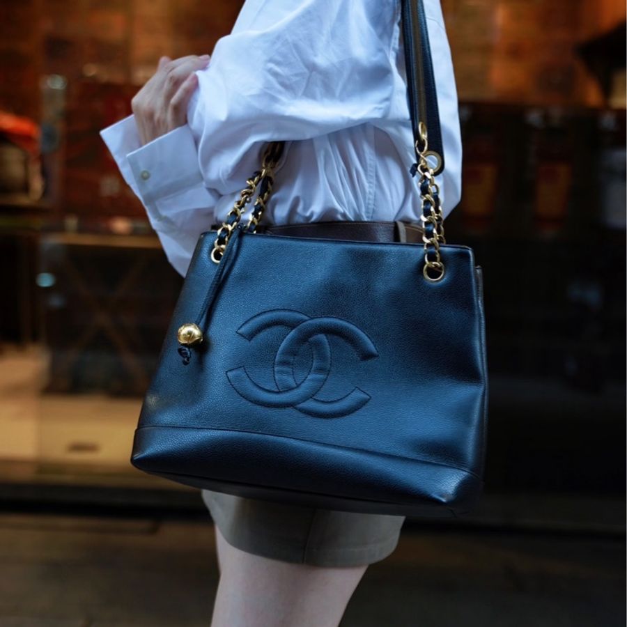 【97新✨ 全網最低價!】Chanel 荔枝皮金球Tote (下單前先詢問庫存❗️)-1