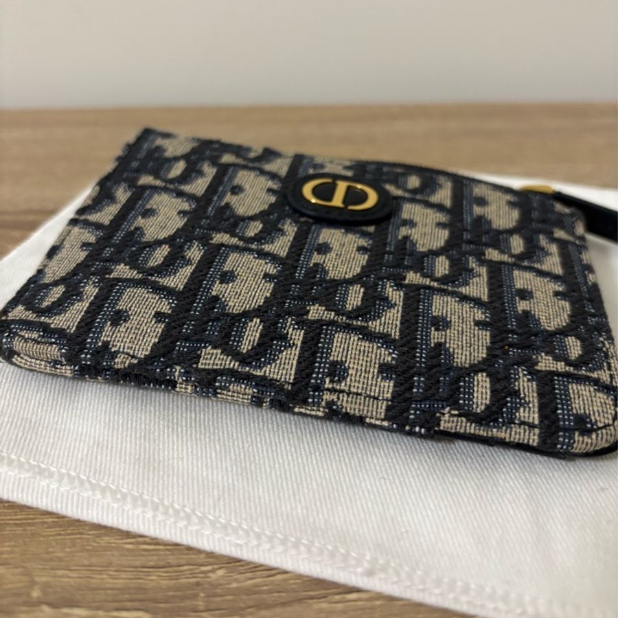 Dior 30 montaigne 老花牛皮拉鏈卡片夾/零錢夾-12